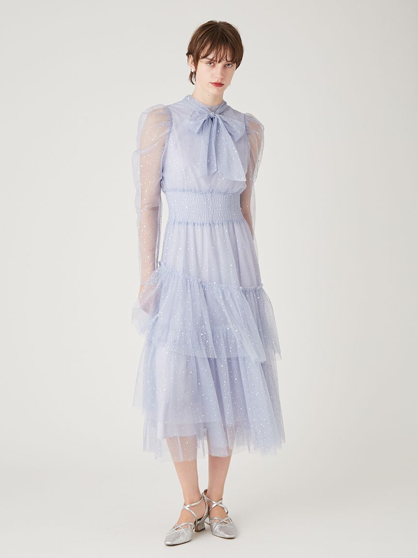 FURFUR「ロングスリーブラメチュールドレス」|ドレス|LBLU