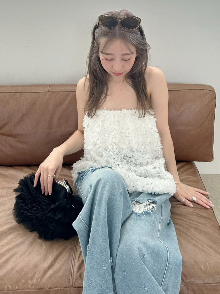 FURFUR「【新色追加】レースクラッシュデニムパンツ」|デニム|