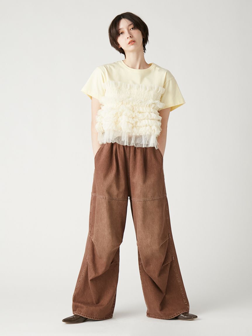 FURFUR「チュールドッキングTシャツ」|Tシャツ・カットソー|