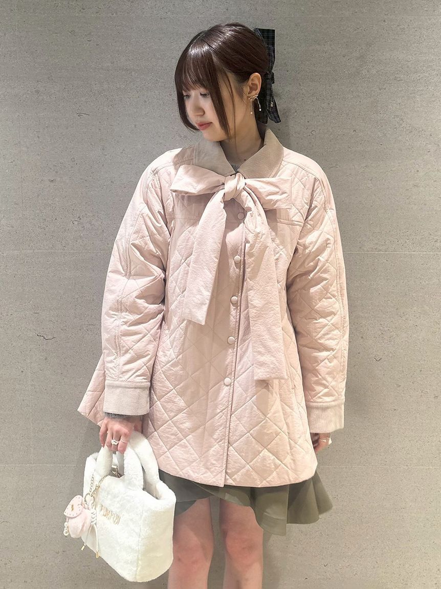 FURFUR「【限定カラー】パデッドボウタイキルティングブルゾン」|ブルゾン・スタジャン|