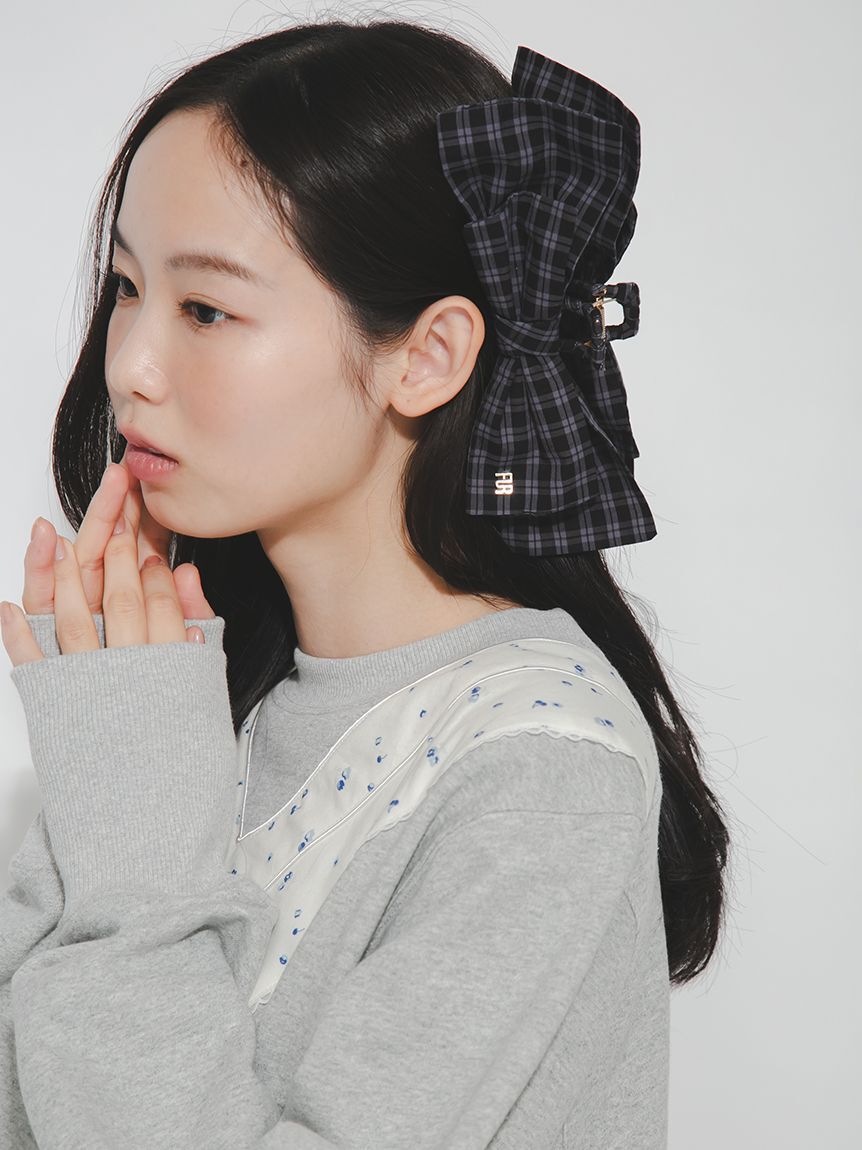 FURFUR「チェックリボンへアクリップ」|ヘアバンド|