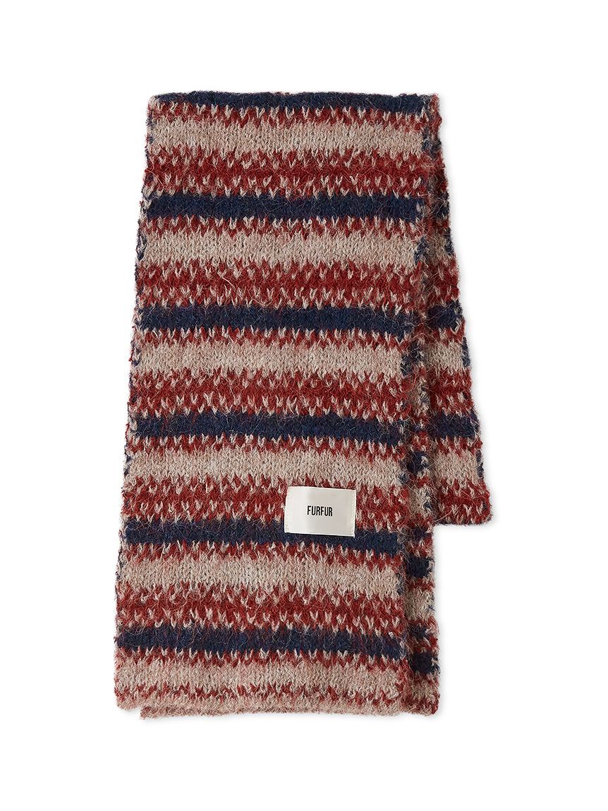 FURFUR「ウールミックスボーダーマフラー」|マフラー|NVY