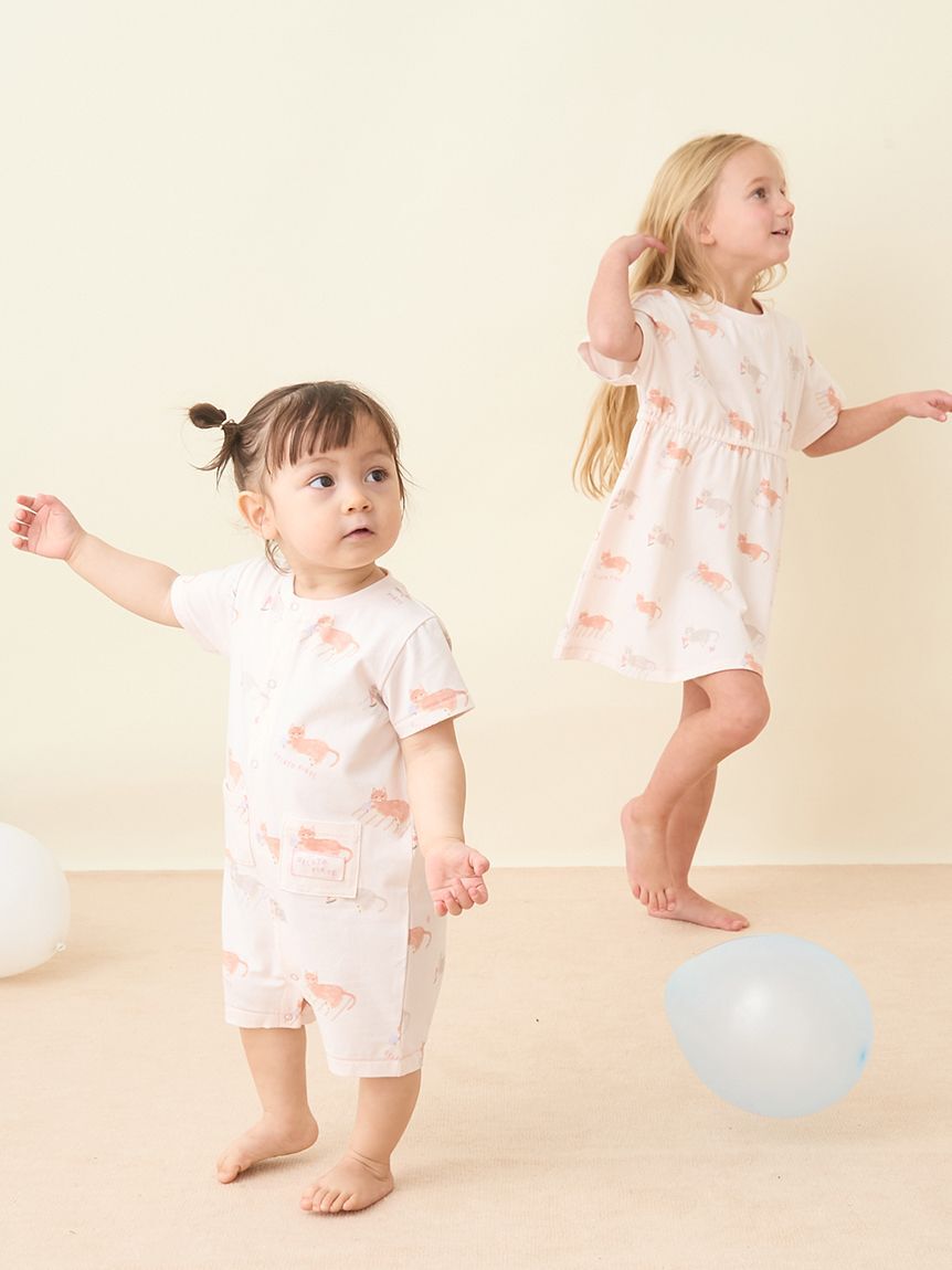 GELATO PIQUE KIDS & BABY「【BABY】シーサイドキャット柄半袖ロンパース」|ロンパース|