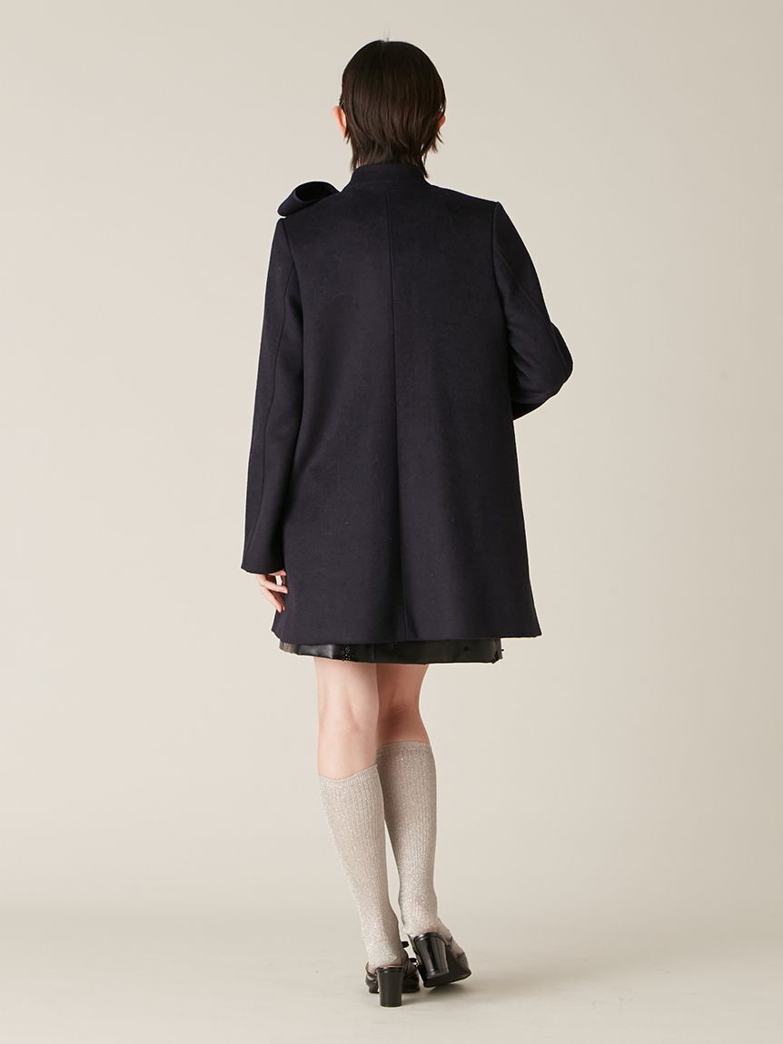 LILY BROWN「【WEB限定カラー】[L.B CANDY STOCK]Aラインビジューリボンコート」|ノーカラージャケット|