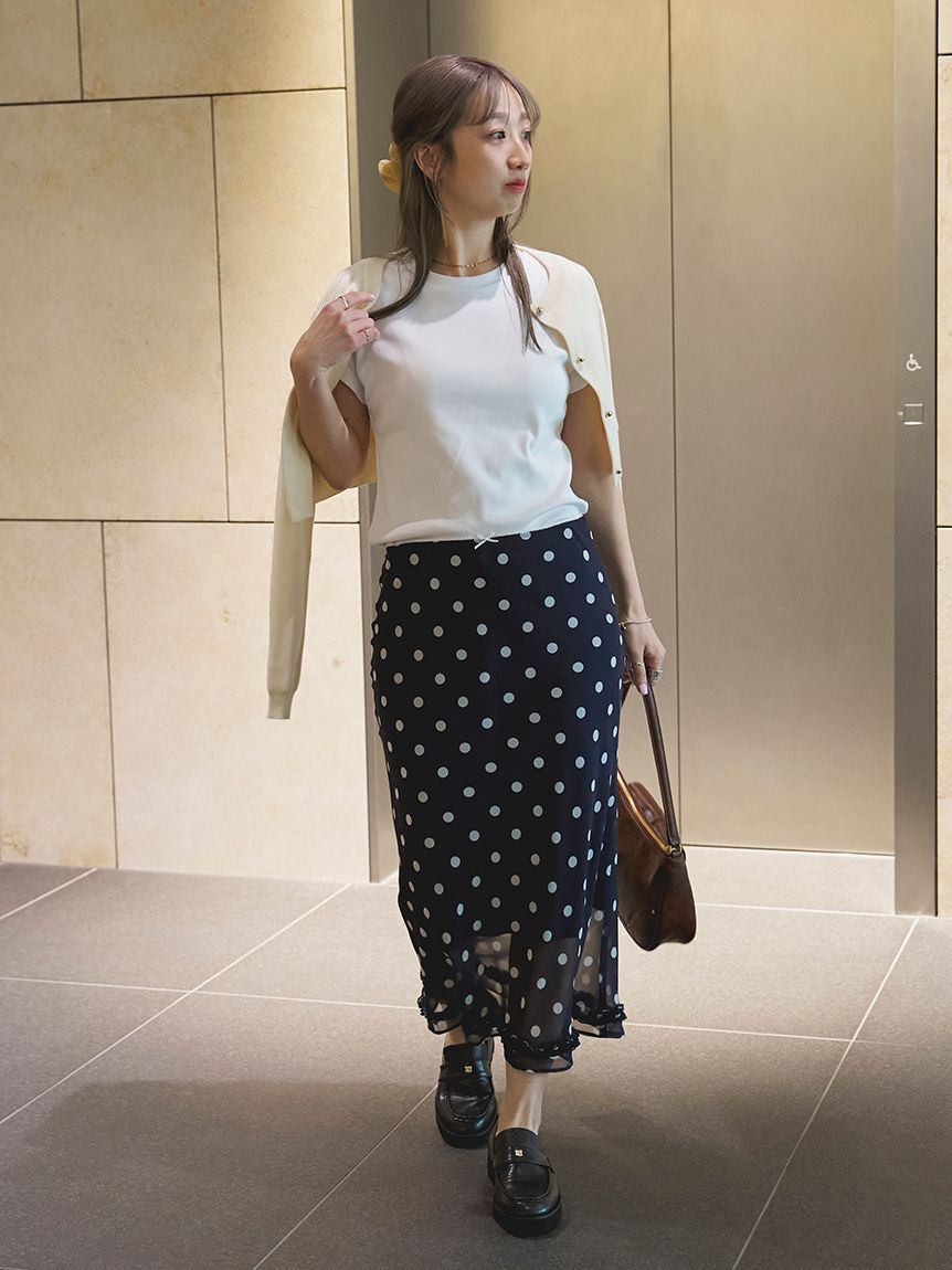 LILY BROWN Lingerie「骨格タイプ別カップインTシャツ【ウェーブ】（接触冷感）」|Tシャツ・カットソー|