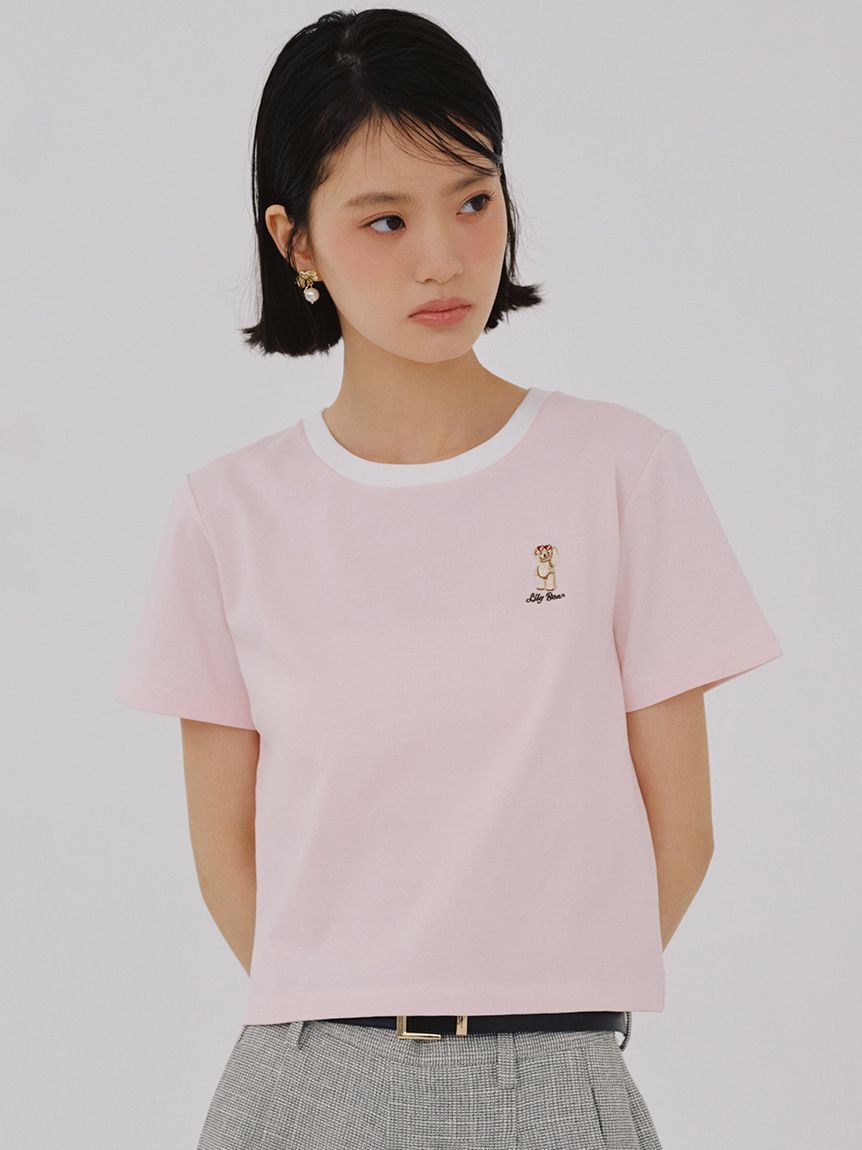 LILY BROWN「【Lily Bear】コンパクトTシャツ(接触冷感)」|Tシャツ・カットソー|PNK