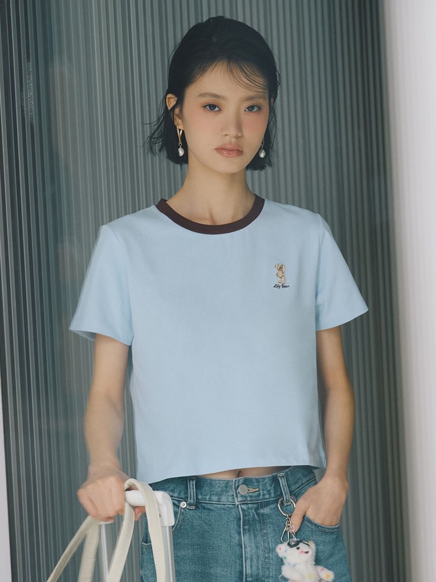 LILY BROWN「【Lily Bear】コンパクトTシャツ(接触冷感)」|Tシャツ・カットソー|BLU
