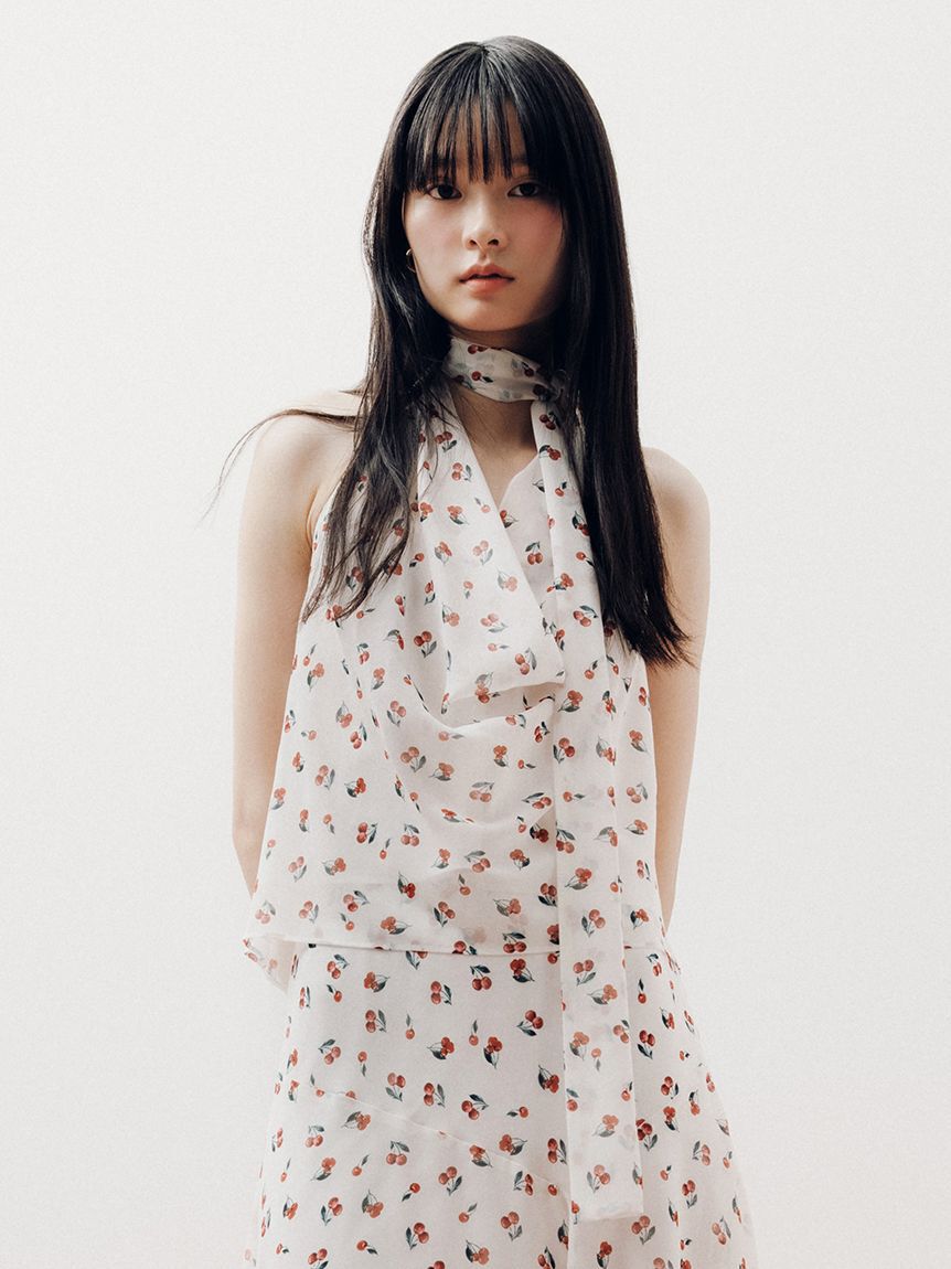 LILY BROWN「フルーツシフォンホルタートップス」|Tシャツ・カットソー|WHT