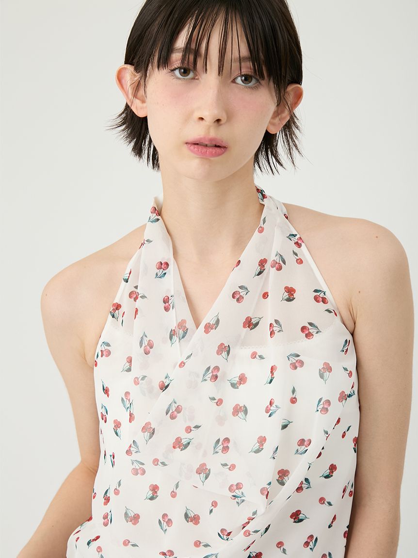 LILY BROWN「フルーツシフォンホルタートップス」|Tシャツ・カットソー|