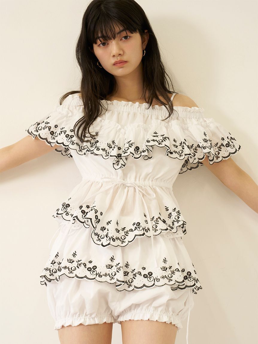 LILY BROWN「バリエレースバルーンショートパンツ」|その他|