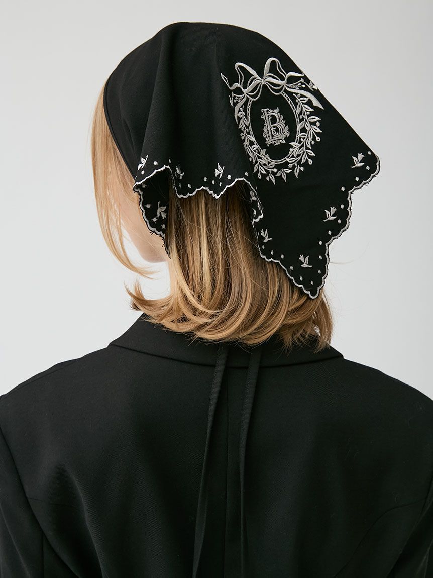 LILY BROWN「クラシカルリボン刺繍スカーフ」|バンダナ・スカーフ|