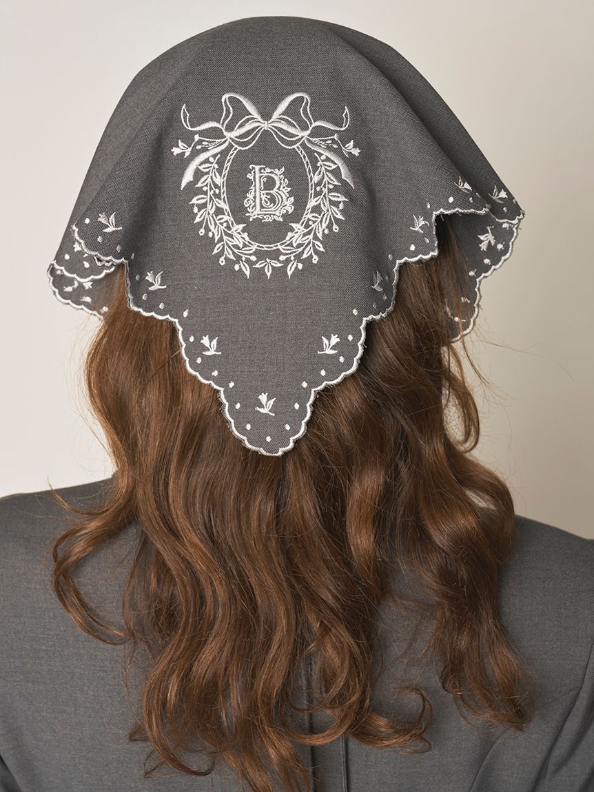LILY BROWN「クラシカルリボン刺繍スカーフ」|バンダナ・スカーフ|