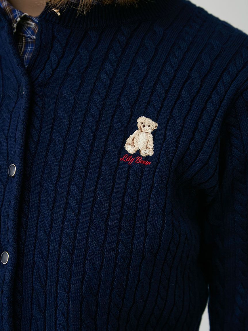 LILY BROWN「【Lily Bear】ケーブルニットカーディガン」|カーディガン|