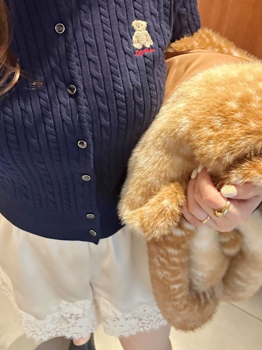 LILY BROWN「【Lily Bear】ケーブルニットカーディガン」|カーディガン|
