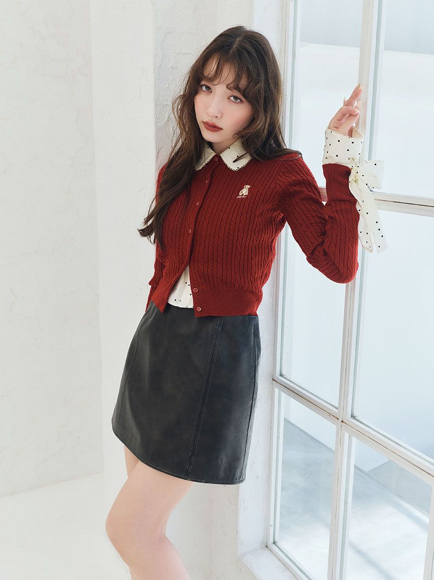 LILY BROWN「【Lily Bear】ケーブルニットカーディガン」|カーディガン|