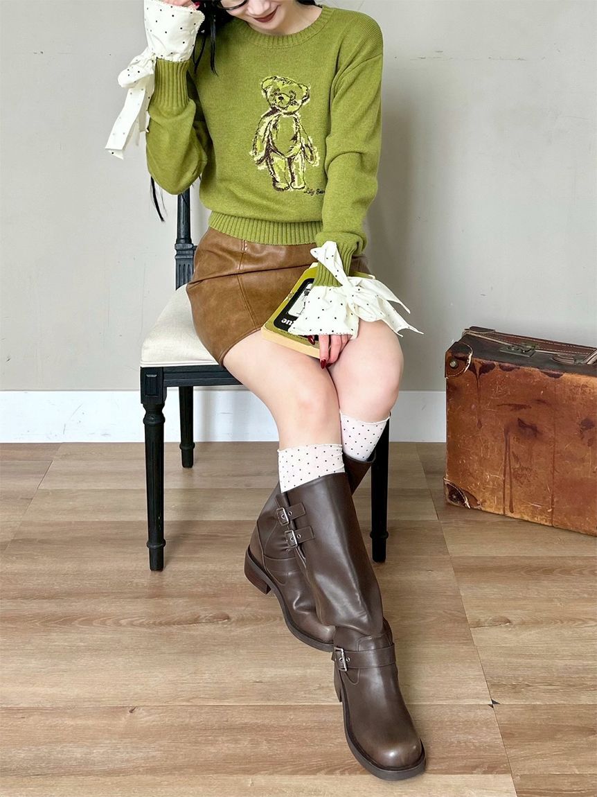 LILY BROWN「【Lily Bear】エンブロイダリーニット」|ニット・セーター|