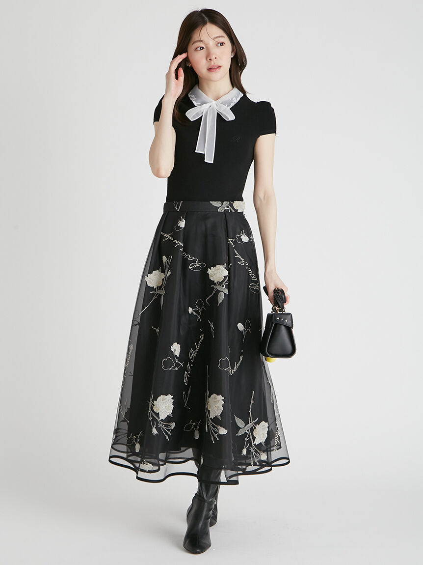 CELFORD「【CELFORD&times;P.J. REDOUTEコラボ】 Rosa刺繍チュールスカート」|スカート|