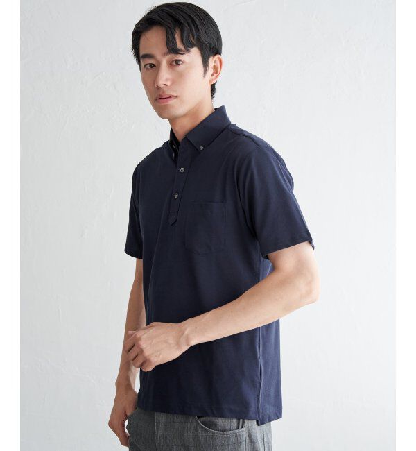 IKKA LOUNGE「【吸水速乾／イージーケア】ボタンダウンポロシャツ」|Tシャツ・カットソー|