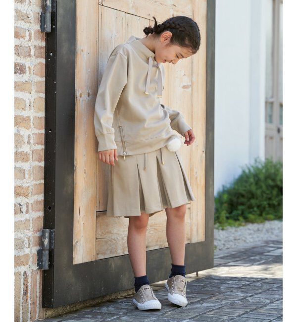 ikka kids「GOKU楽鹿の子ダンボールサイドジッププルオーバー（120~160cm）」|Tシャツ・カットソー|