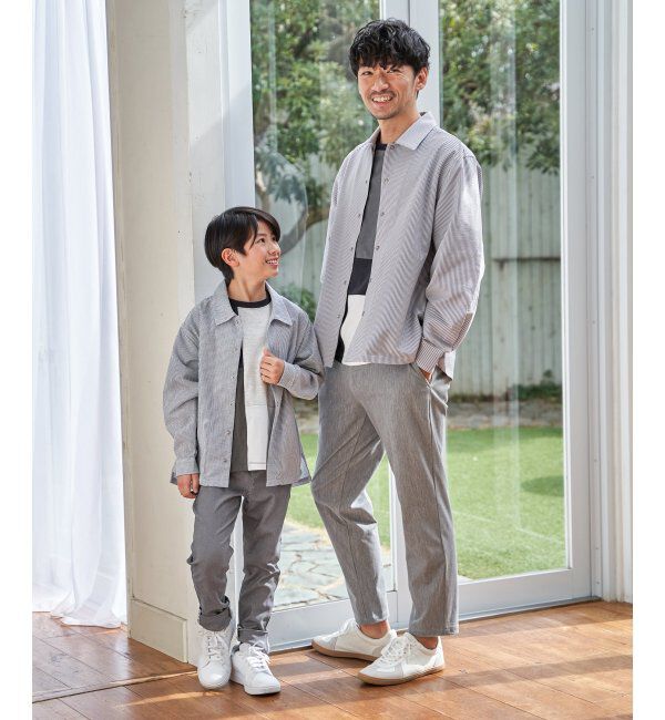 ikka kids「【親子コーデ】サッカースナップシャウター（110~160cm）」|シャツ・ブラウス|