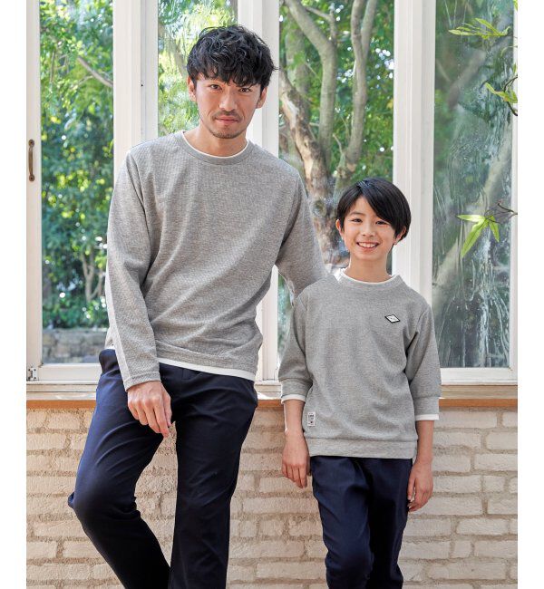 ikka kids「【親子コーデ】ピケレイヤード7分袖Tトレ（120~160cm）」|Tシャツ・カットソー|