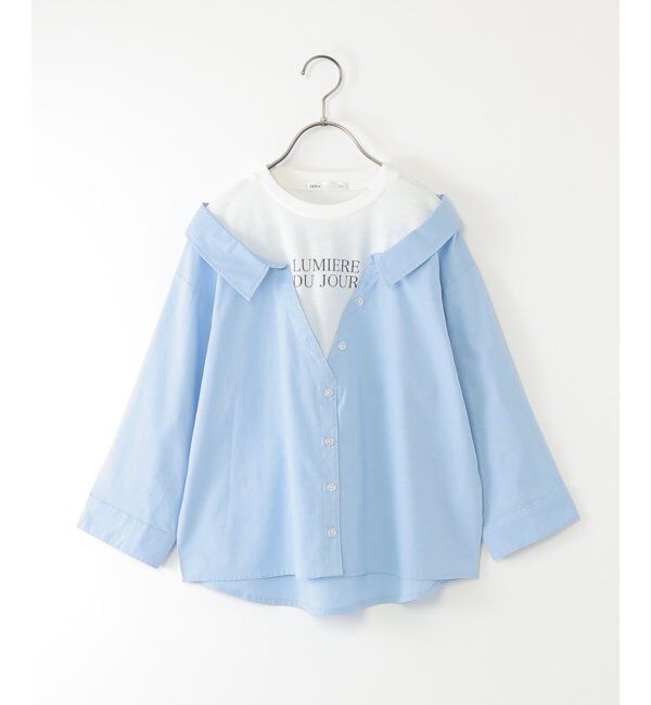 ikka kids「【親子コーデ】ロゴTドッキングドッキングブラウス（120~160cm）」|シャツ・ブラウス|