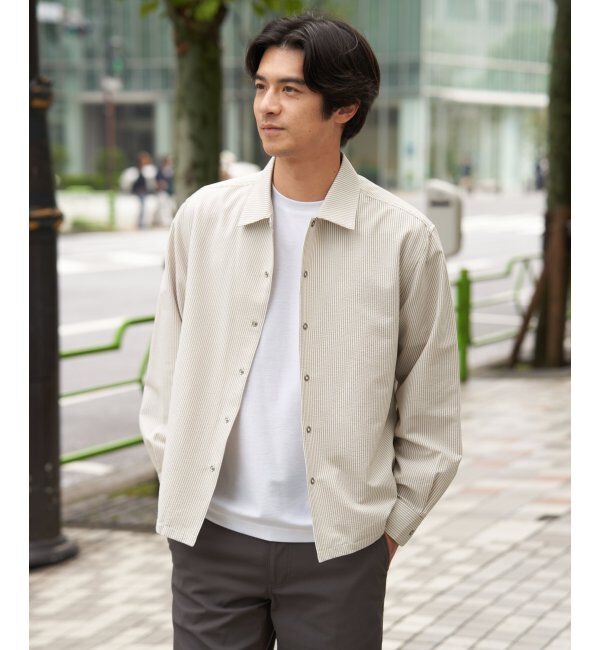 ikka「【雑誌MonoMax5月号掲載】イージケアサッカースナップシャウター「小泉孝太郎さん着用モデル」」|シャツ・ブラウス|