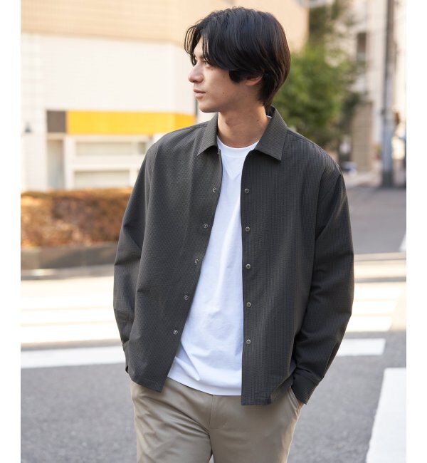 ikka「【雑誌MonoMax5月号掲載】イージケアサッカースナップシャウター「小泉孝太郎さん着用モデル」」|シャツ・ブラウス|