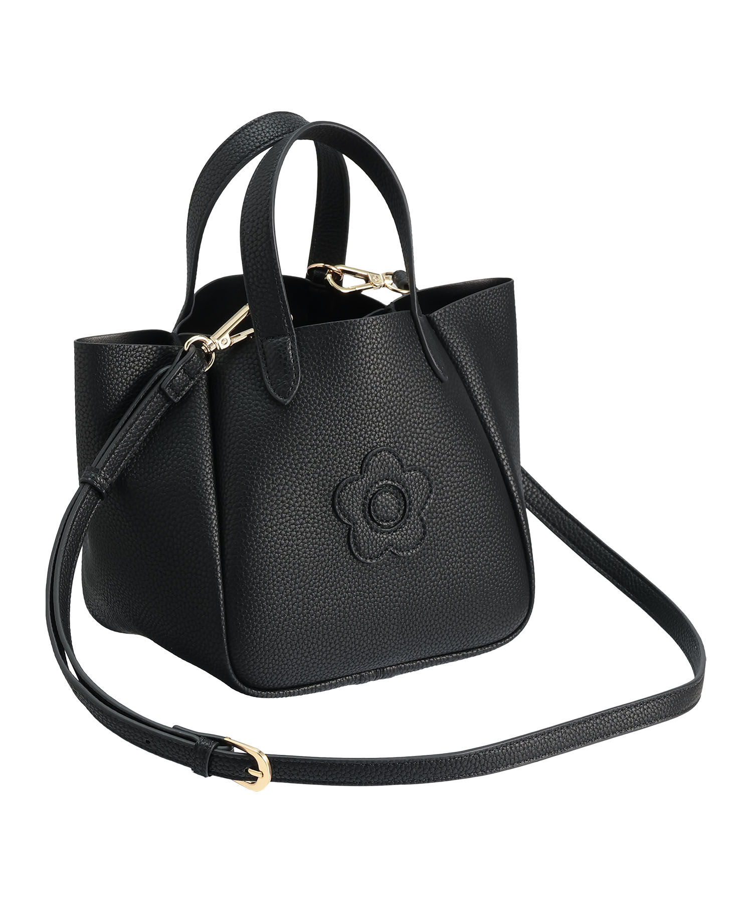 MARY QUANT「シュリンクWフェイス 2WAYミニトート」|ショルダー・メッセンジャー|ブラック