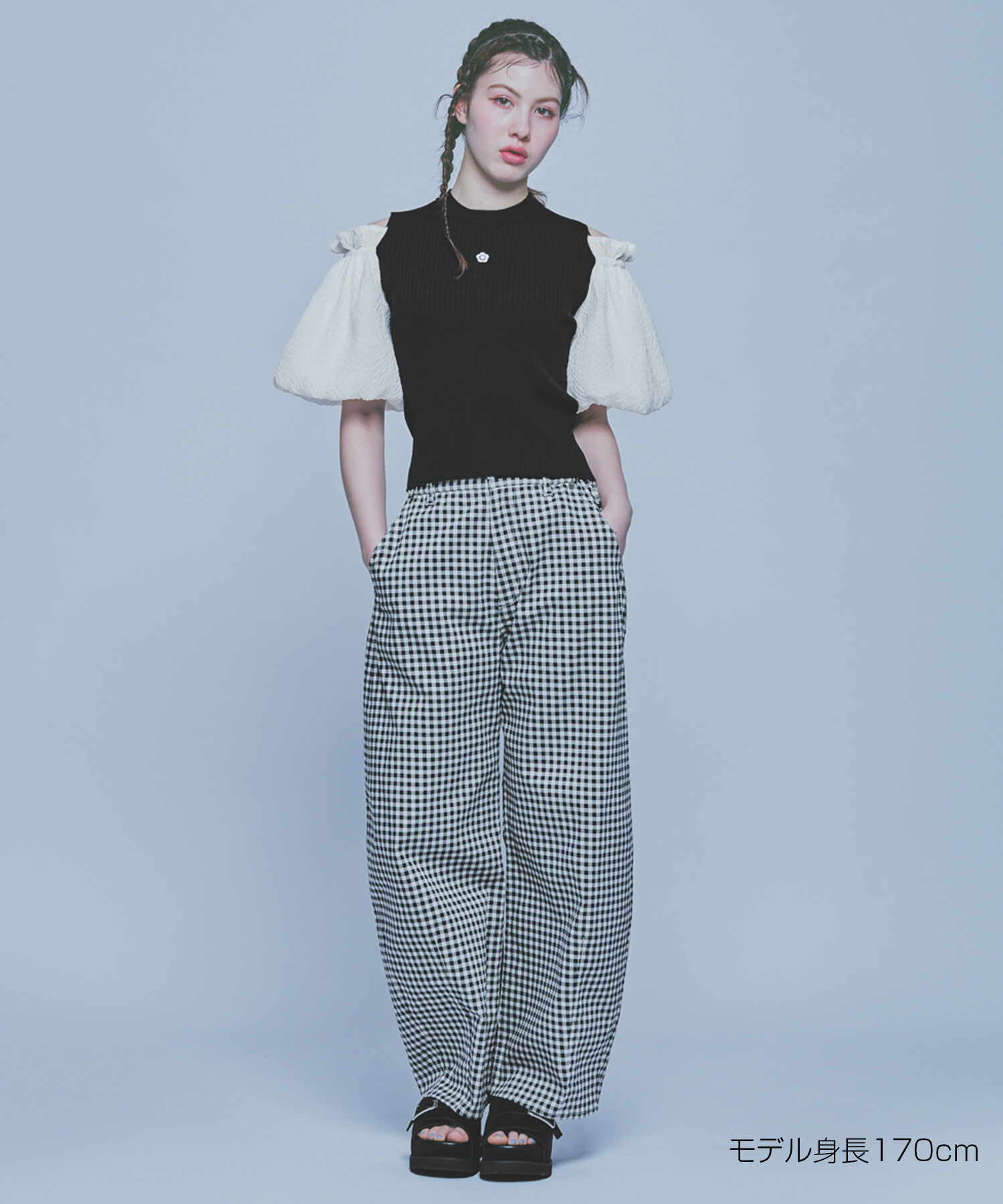 MARY QUANT「シフォン袖ニット プルオーバー」|ニット・セーター|