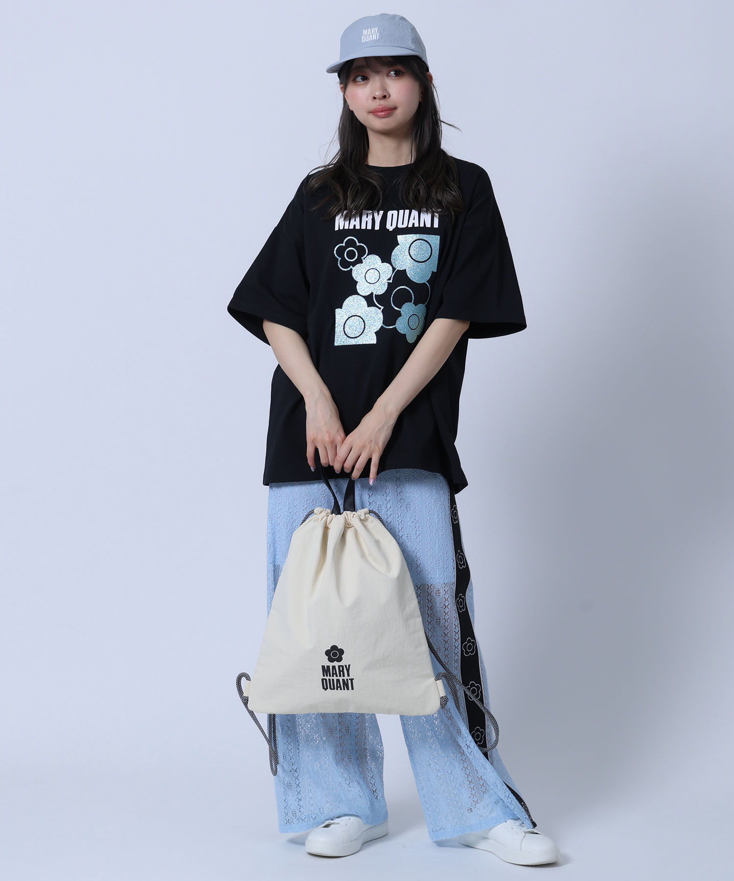 MARY QUANT「ロゴプリント ナップサック」|リュック|