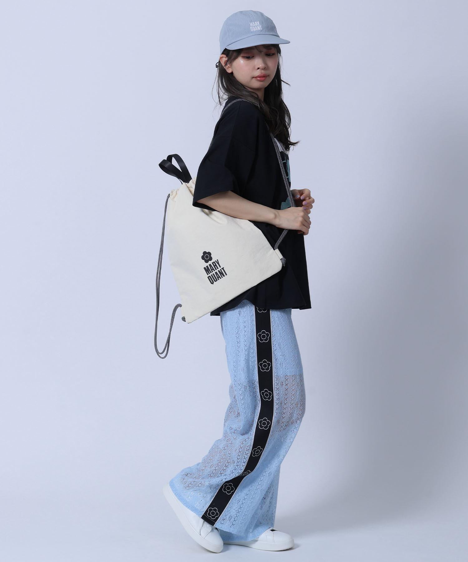 MARY QUANT「ロゴプリント ナップサック」|リュック|