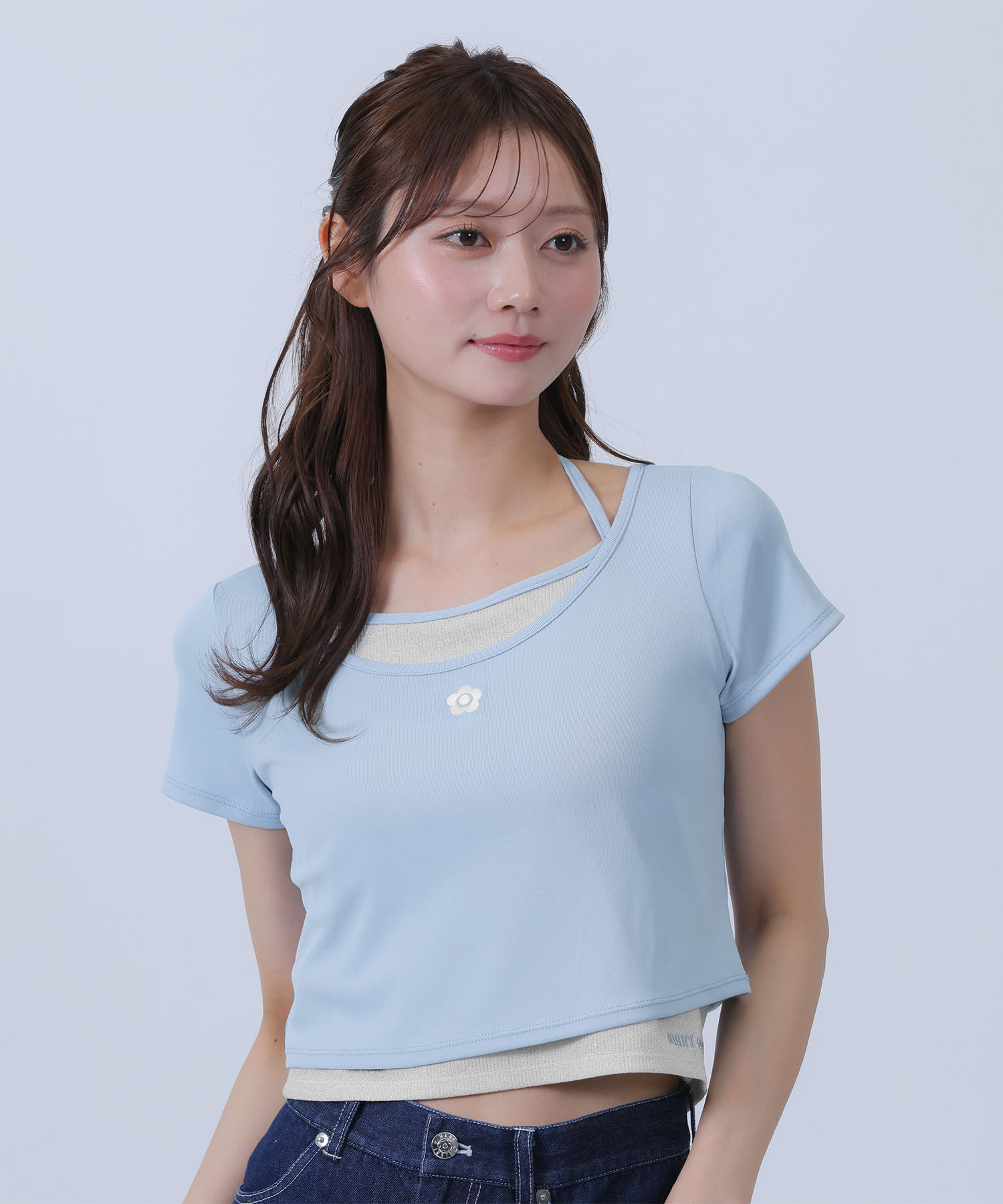 MARY QUANT「キャミレイヤード アンサンブル」|Tシャツ・カットソー|ブルー