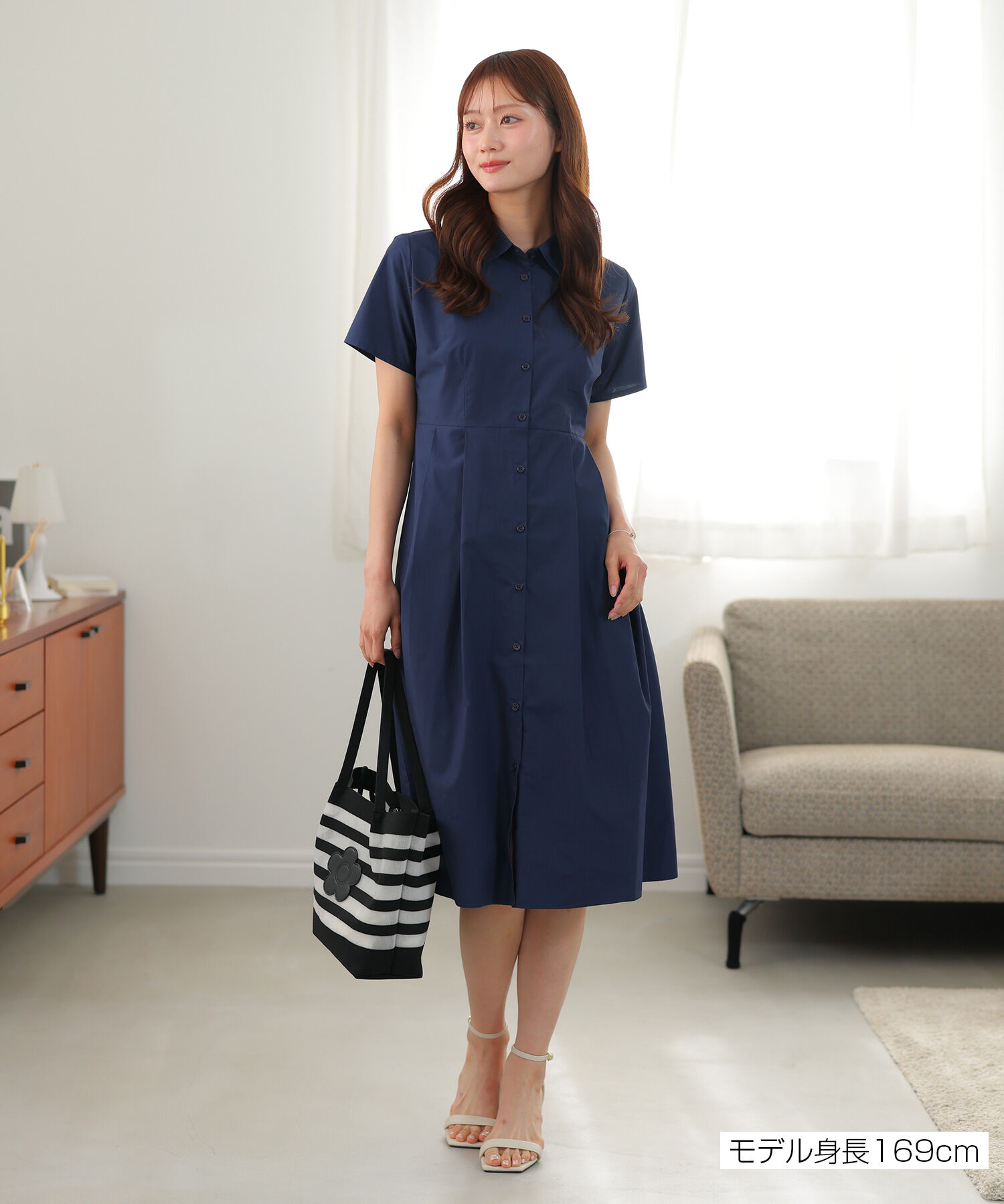 MARY QUANT「ウエストタックシャツ ワンピース」|ワンピース|ネイビー