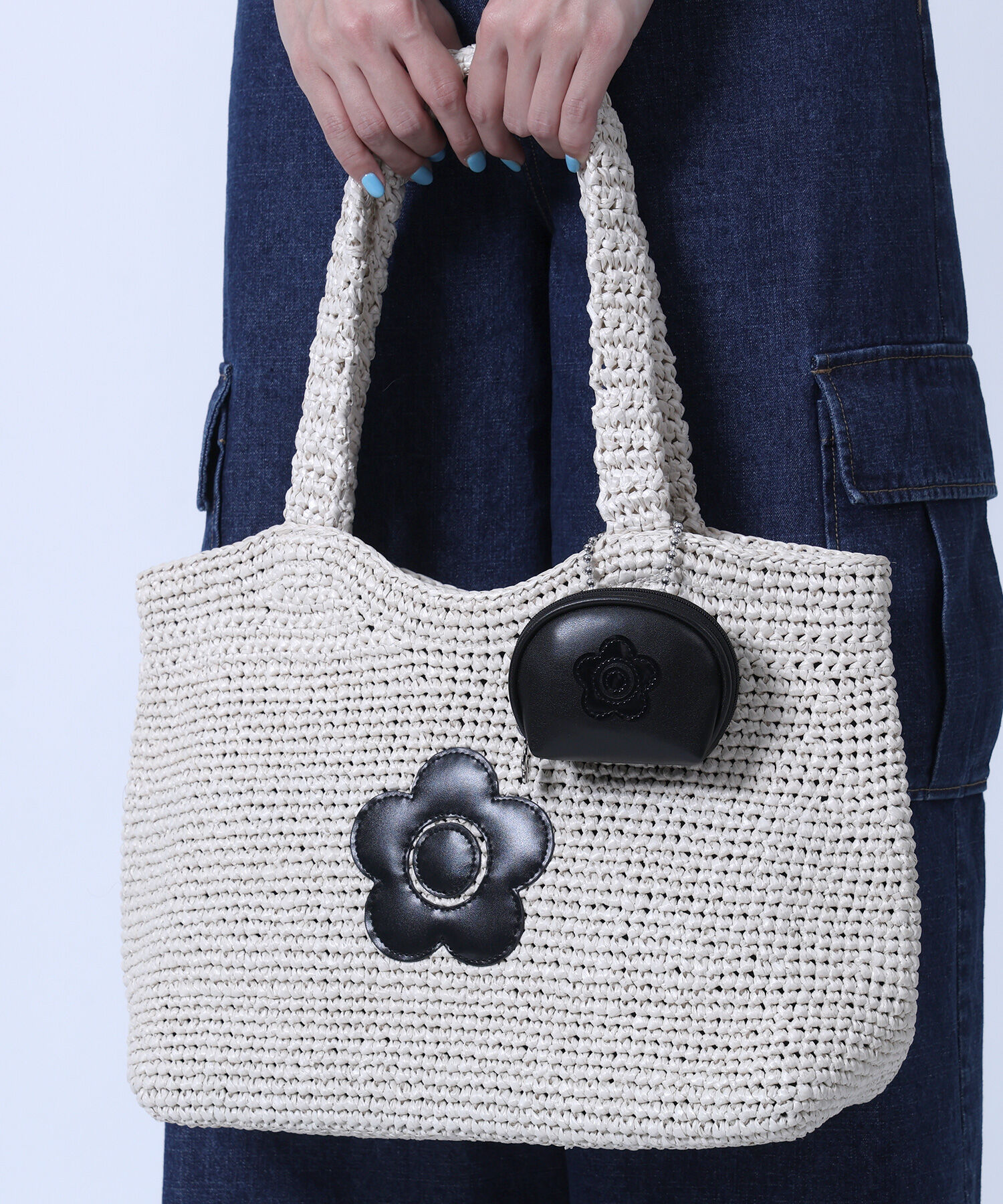 MARY QUANT「クロッシェラフィアライク トート」|トートバッグ|