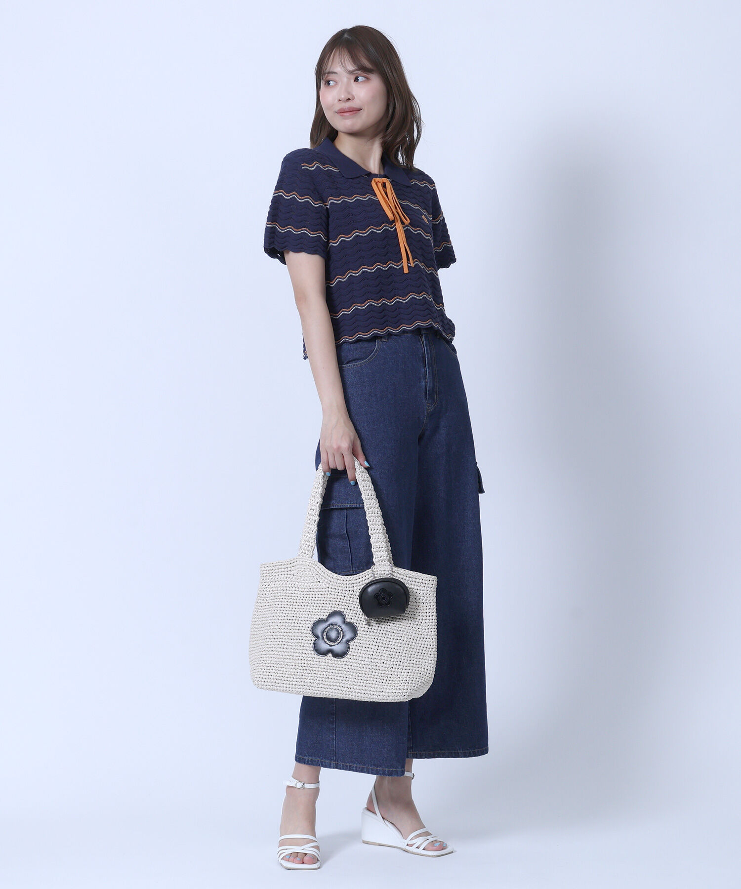 MARY QUANT「クロッシェラフィアライク トート」|トートバッグ|