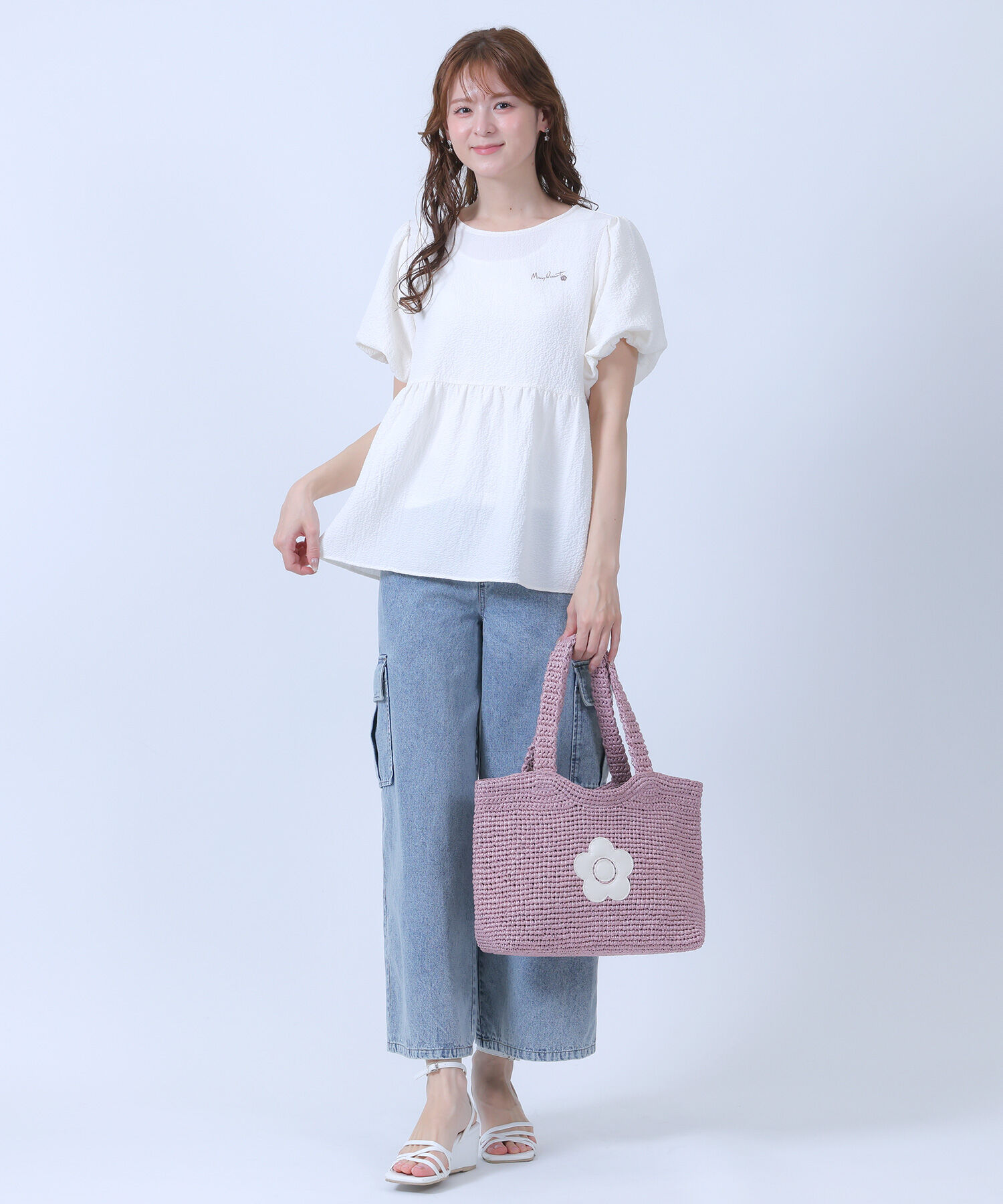 MARY QUANT「クロッシェラフィアライク トート」|トートバッグ|