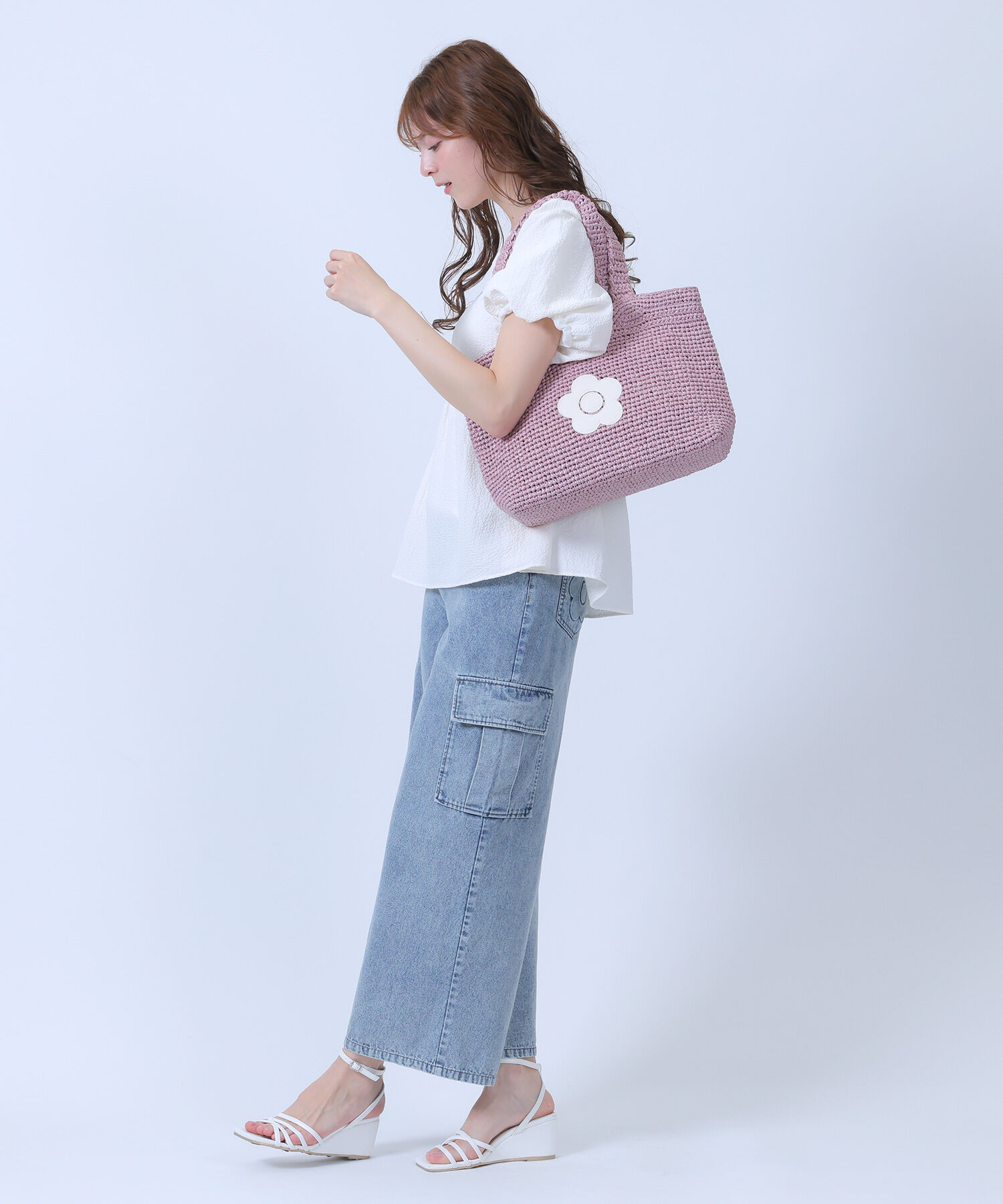 MARY QUANT「クロッシェラフィアライク トート」|トートバッグ|