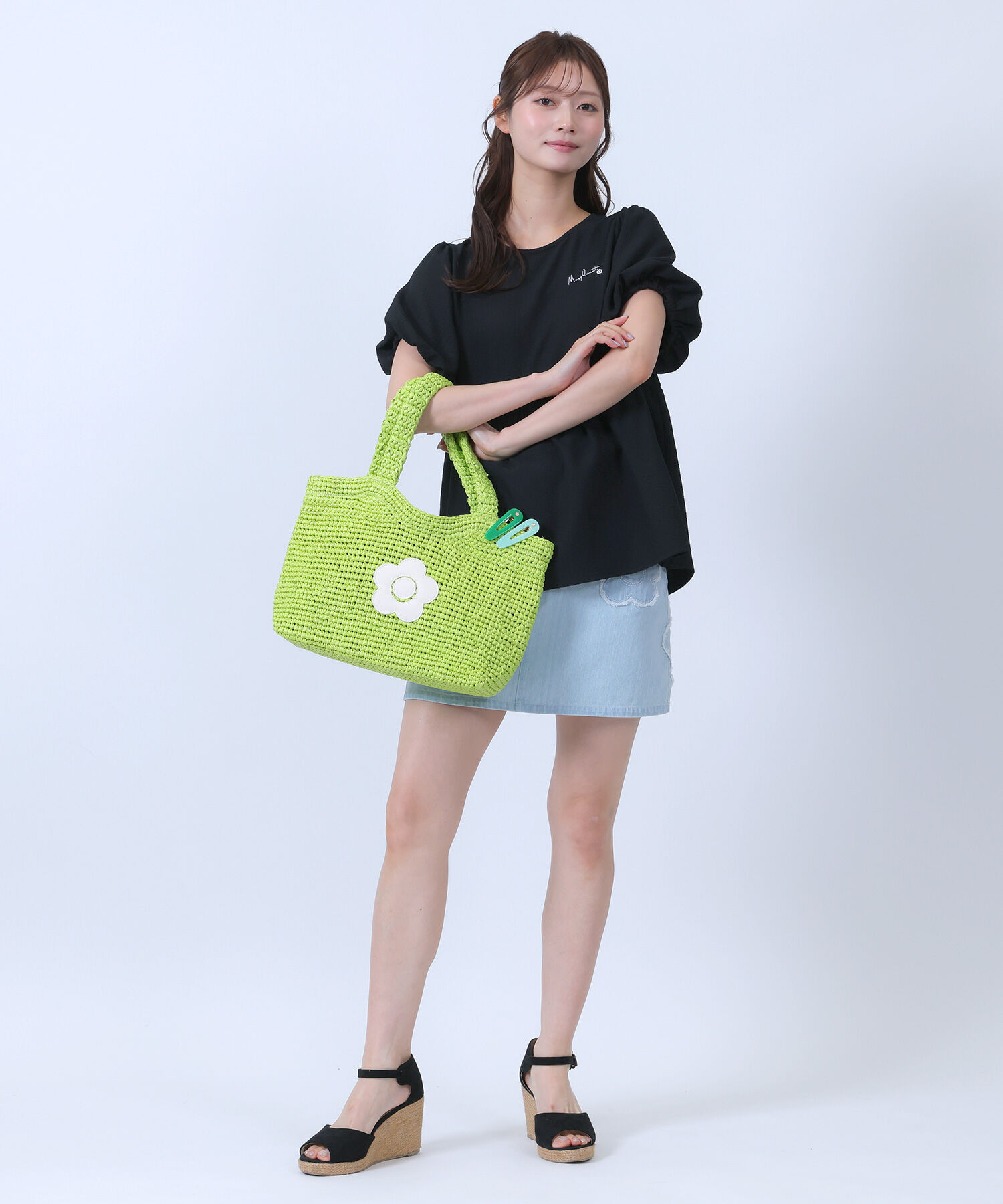 MARY QUANT「クロッシェラフィアライク トート」|トートバッグ|