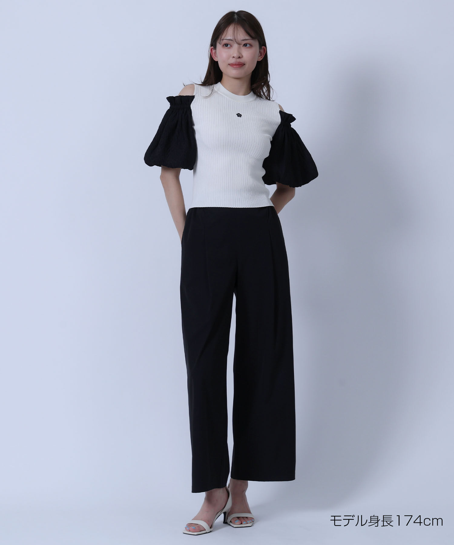 MARY QUANT「ストレッチワイド パンツ」|スラックス|