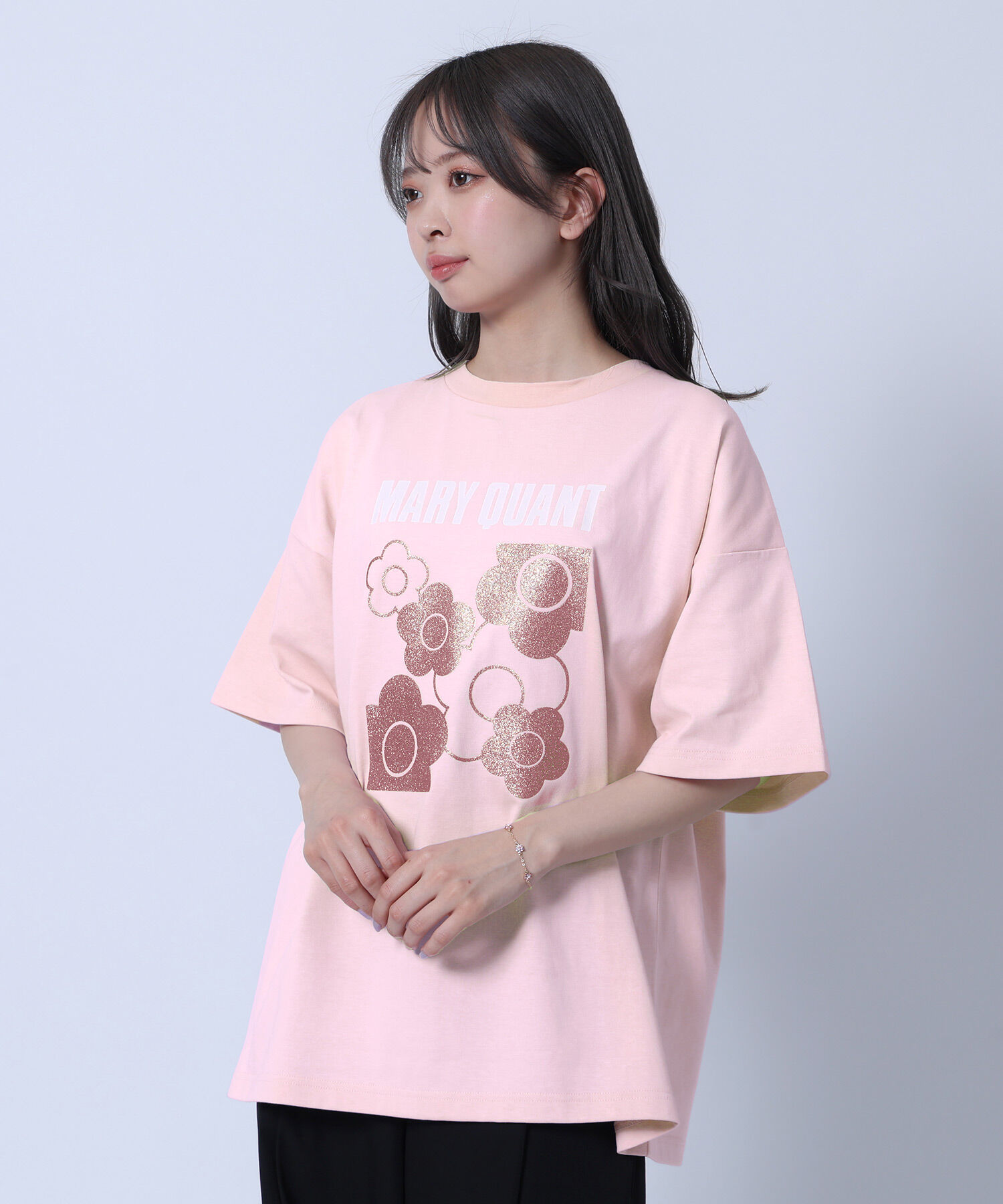 MARY QUANT「ラメデイジー Tシャツ」|Tシャツ・カットソー|