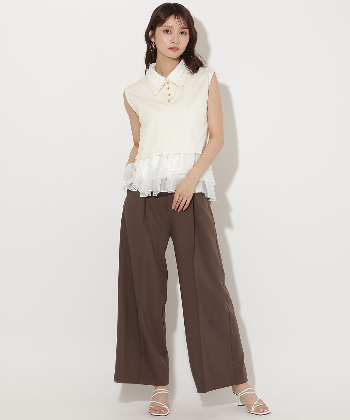 アンドクチュール「タックワイドパンツ」|その他|