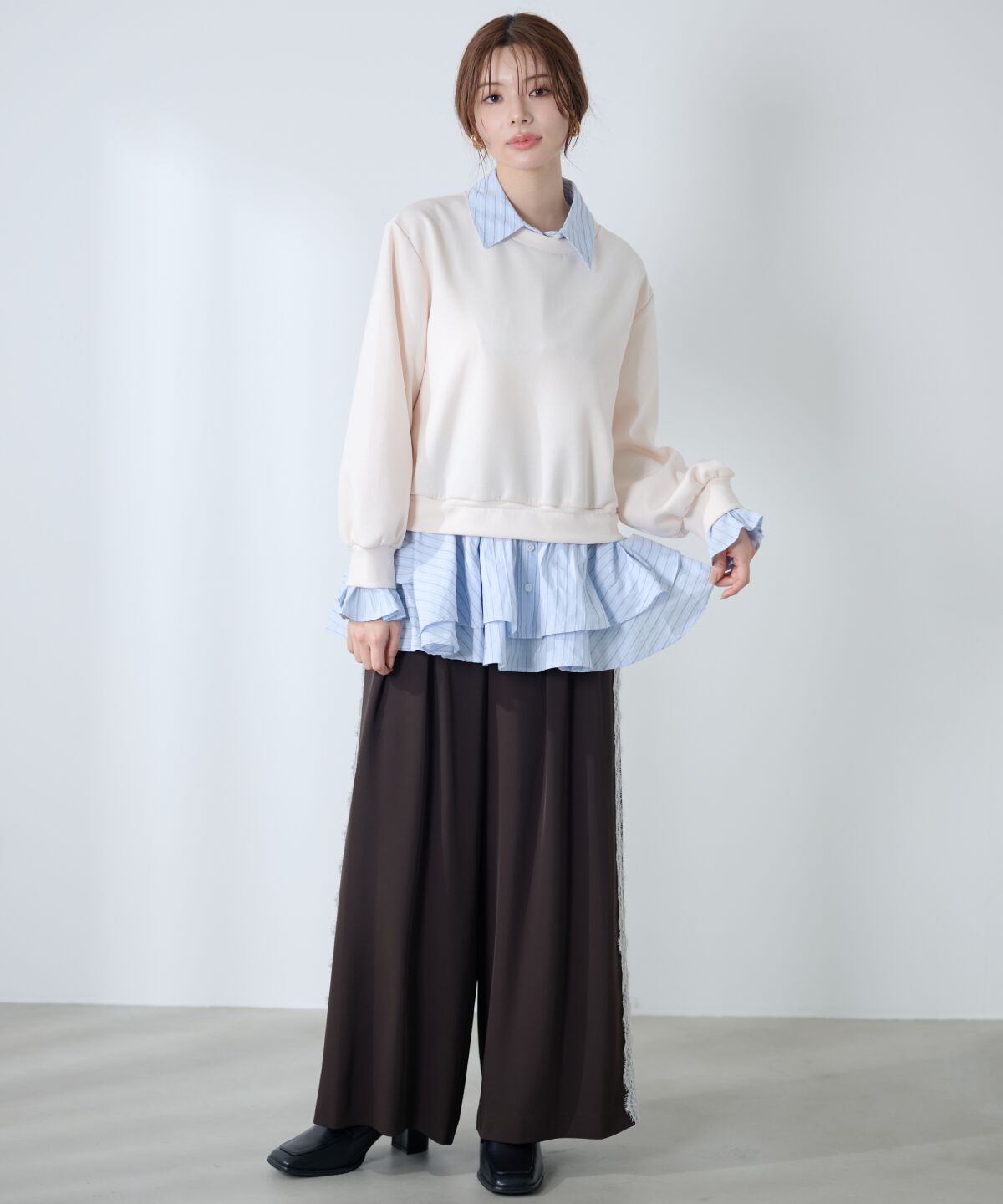 アンドクチュール「サイドレースラインワイドパンツ」|その他|