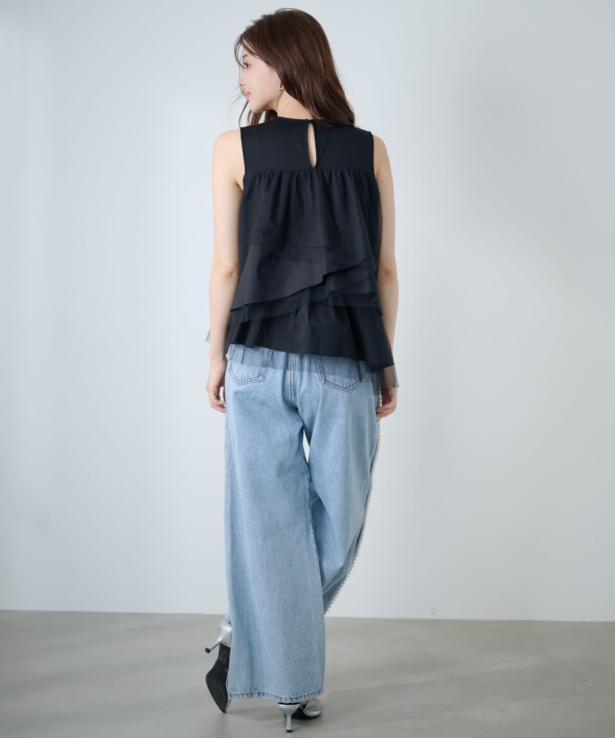 アンドクチュール「ランダムティアードドッキングカットソー」|Tシャツ・カットソー|