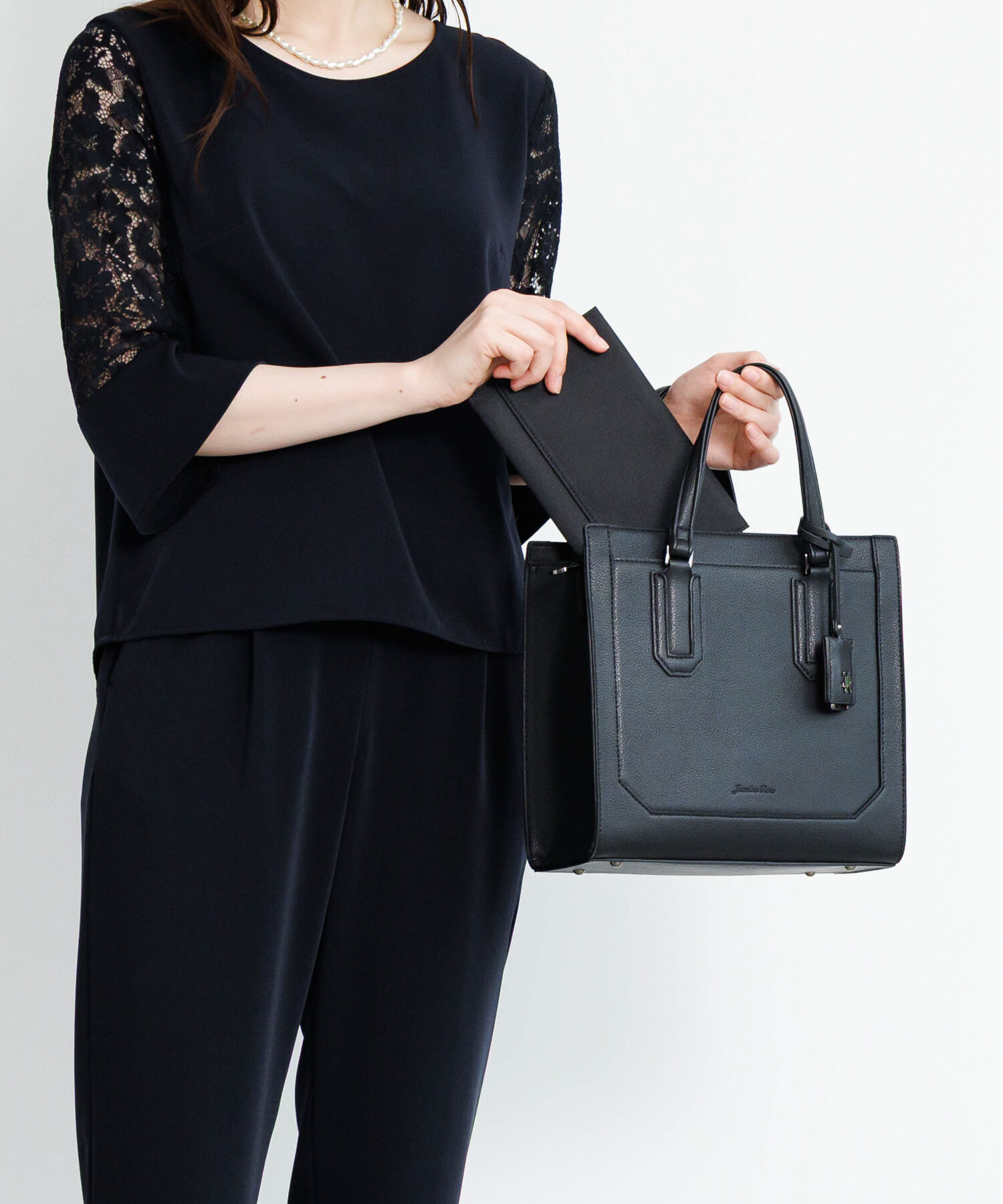 Jewelna Rose「ハンドバッグ ショルダーベルト付き Jewelna Rose アリゼ シンクブラック 65651」|トートバッグ|