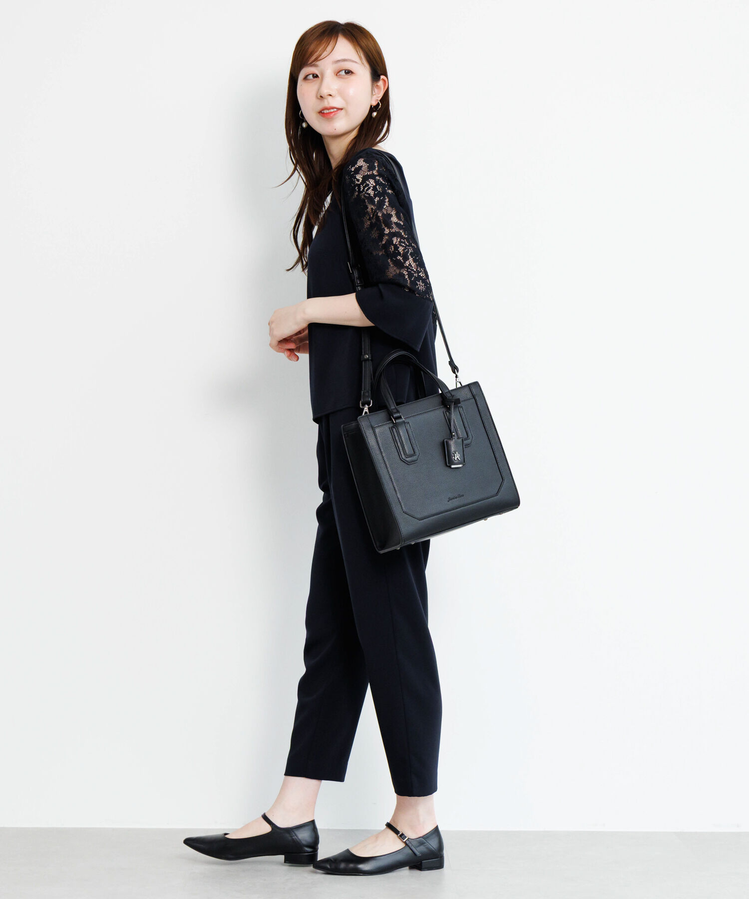 Jewelna Rose「ハンドバッグ ショルダーベルト付き Jewelna Rose アリゼ シンクブラック 65651」|トートバッグ|