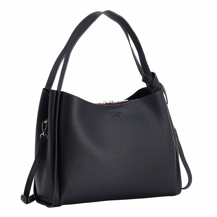 Jewelna Rose「JEWELNA by Jewelna Rose アオリトートバッグ ショルダーベルト付き A4 16285 ジュエルナローズ」|トートバッグ|ブラック