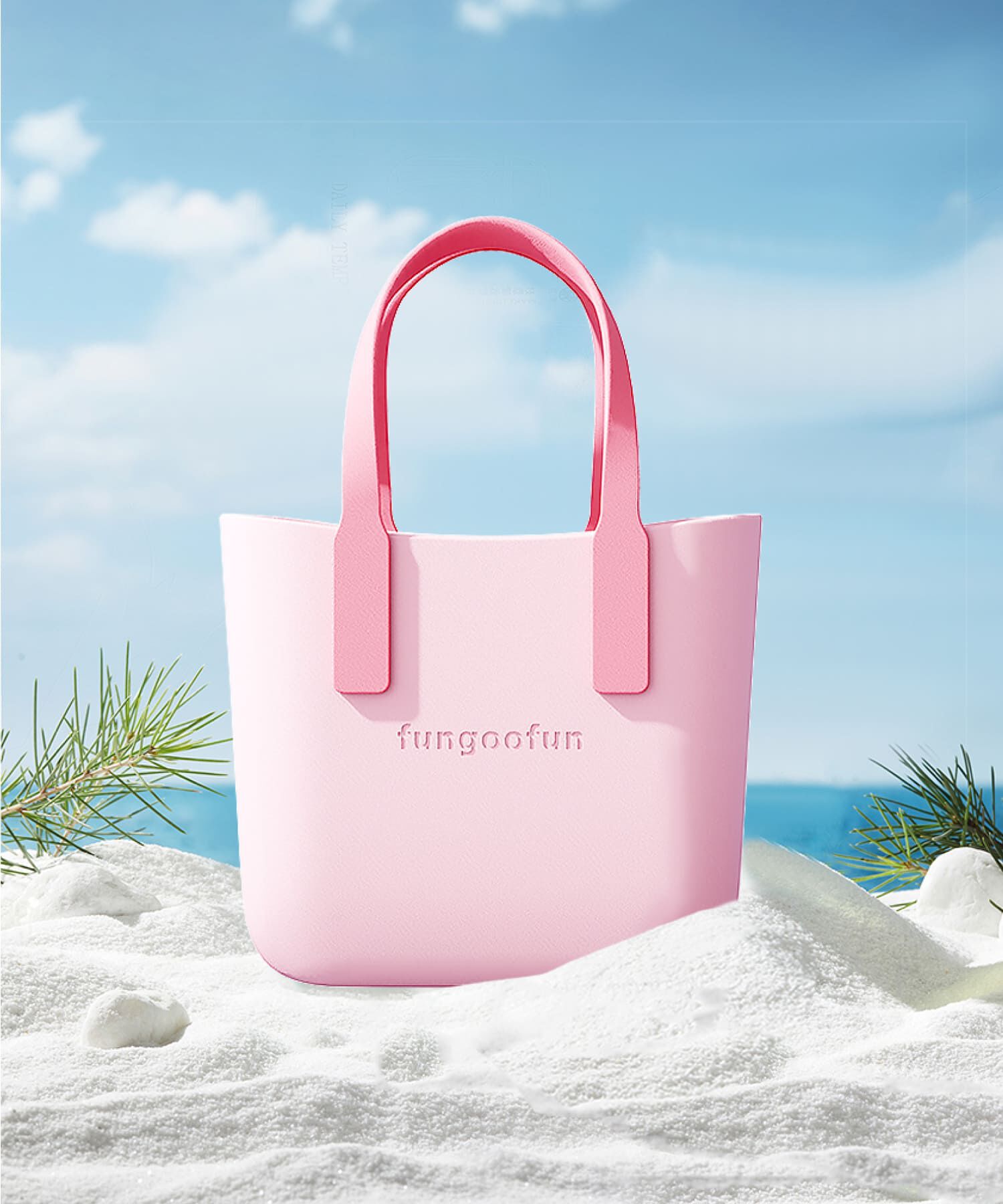 fungoofun「【WEB限定】EVAスクエアトートバッグ/G-0022 ハンドバッグ 軽い 軽量」|ハンドバッグ|PINK