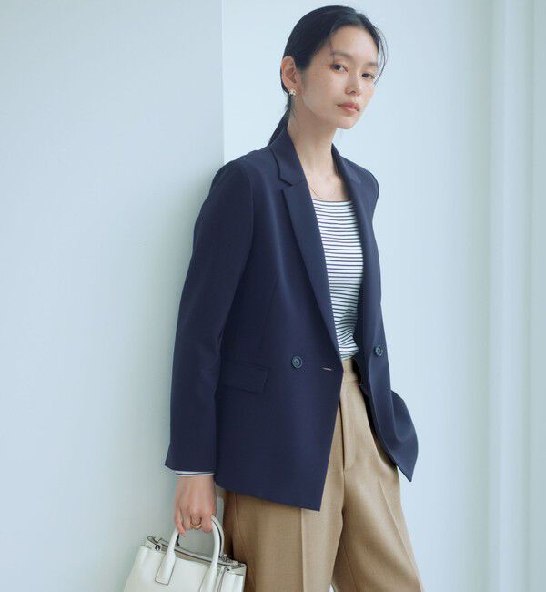 UNITED ARROWS green label relaxing「［size SHORTあり］パウドレ ダブル ジャケット ウォッシャブル ストレッチ」|テーラードジャケット|NAVY