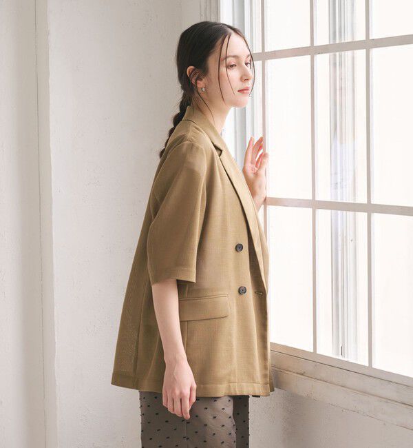 BEAUTY&YOUTH UNITED ARROWS「ポリエステル メッシュ ハーフスリーブ ジャケット ウォッシャブル」|テーラードジャケット|